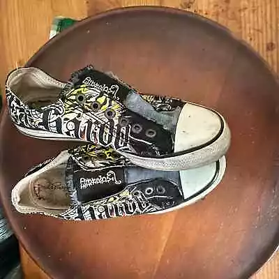 Ed Hardy Y2K Black Tiger Tattoo Art Slip On Sneakers Women's Size 7 • $39.99