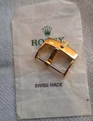 16mm GOLD PlatedROLEX Bucklecrown Sign Watch StrapSilver mensleathermetal • £17.88