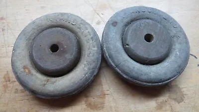 2- OLD Toy Car Truck Original Tire  LOT Wooden RUBBER WheelS Wyandotte • $4.99