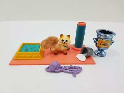 Vintage Littlest Pet Shop Sleek Siamese With Scratching Post 1994 Kenner • $39.95