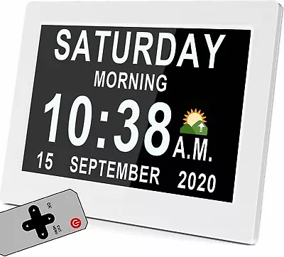 Véfaîî Dementia Clock 2.0 With Auto DST 15 Custom Reminders Day Clock & Remote • £34.99