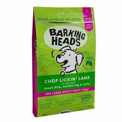 £73.99 • Buy Barking Heads Adult Large Breed Dog Food Chop Lickin' Lamb 12kg *FAST DELIVERY*