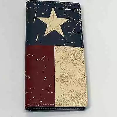 Montana West Men's Wallet Texas Flag Leather Distressed Long (MLW-WTX01RD)  • $37