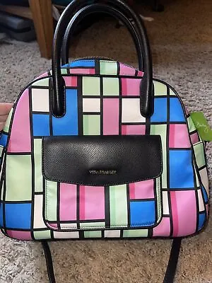 NEW! Vera Bradley ‘Bowler’ Purse Exotic Floral Grid Crossbody Retail $158.00 • $49.99