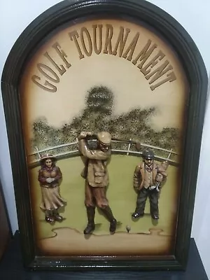 Vintage Golf Tournament Wood Picture • $60