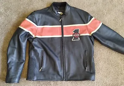 Harley Davidson  Victory Lane #1 Leather Racing Jacket 98105-00VM Men's XL • $350