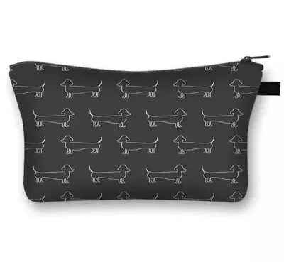 Dachshund Dog Pattern Makeup Bag Cosmetic Bag Storage Pouch Pencil Case • $16.95