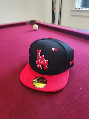 New Era LA Dodgers Valentines Day 59FIFTY Fitted Cap Hat - Black And Red • $20