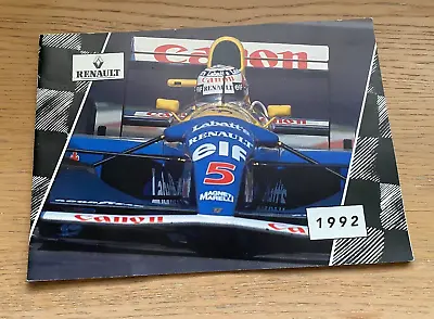 1992 Renault Williams Grand Prix Engineering Limited F1 Formula One Brochure • £15