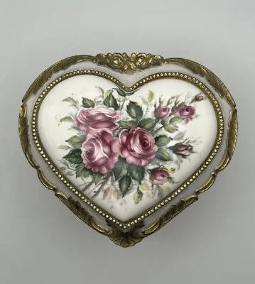 Victorian Music Colonial Heart Jewelry Trinket Box Plays Song Memory Vintage • $15