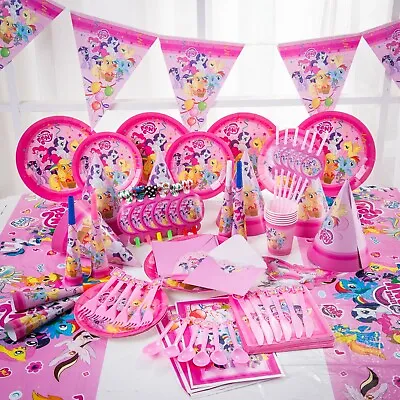  My Little Pony Theme Party Supplies Kids Birthday Decorations Tableware Plates • £4.49