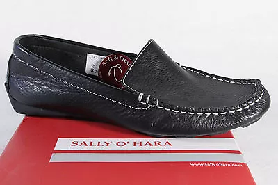 Sally O'Hara Ladies Slipper Ballerinas Real Leather Black Soft Inner Sole New • £49.24