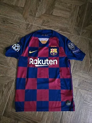 Nike Barcelona Home Champions 2019-20 Aj5532-456 Messi M Original Jersey Shirt • $120