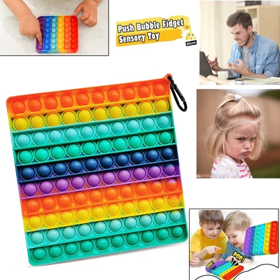 £4.89 • Buy Silicone Bubble Pop Popper Stress Relieve Fidget Toy Sensory Kids Adult JUMBO UK