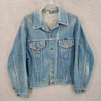 Vintage Wrangler Jacket Men's Size 42 Blue Denim Jean Trucker 70s • $49.88