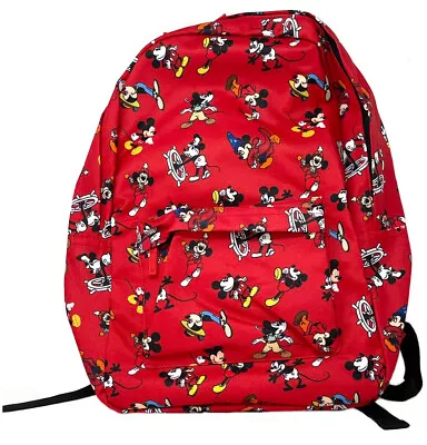 Disney Mickey Mouse Through The Years Backpack Red NEW • $34.95