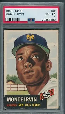 1953 Topps #62 Monte Irvin PSA VG-EX 4 *5180 • $99