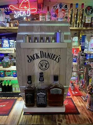 Jack Daniels Whiskey Barrel Wall Shelf  Pub Bar Man Cave Bourbon Bottle Display • £49.99