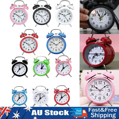 $11.99 • Buy Alarm Clock Retro Twin Bell Metal Desk Table Analog Clock Silent For Home Office