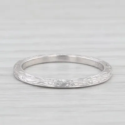 New Beverley K Floral Milgrain 14K White Gold Wedding Band Size 6.5 Ring • $449.99