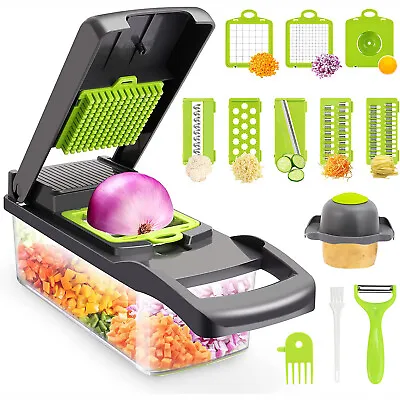 Vegetable Chopper Heavy Duty Vegetable Slicer Onion Chopper With Container Dicer • $25.99