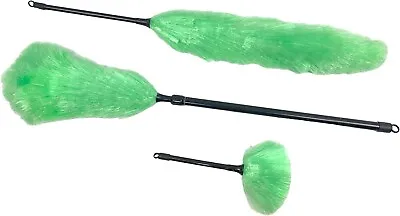 Microfibre Extendable Dusters - Set Of 3 Telescopic Long Handle Dusting Tools • £11.99