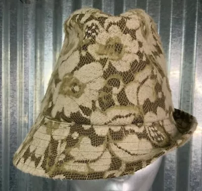 Zara Fedora Women's Hat Brown Flower Brocade Granny Core Size M • £10