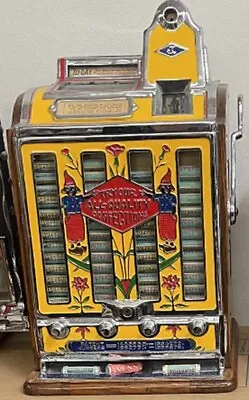 $5995 • Buy Jennings Penny Slot Machine With Four Front Mint Roll Dispenser Circa 1930's
