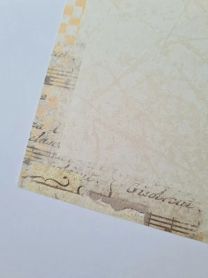 £5.50 • Buy 5x 12x12 Craft Paper Music Score Border Vintage Effect Card Making Scrapbooking