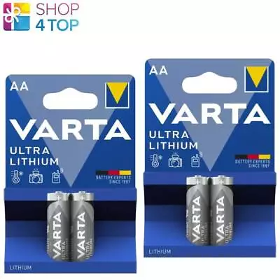 4 VARTA Ultra Lithium Aa LR6 Batteries FR14505 6106 1.5V Mignon Exp 2036 2BL New • $12.63