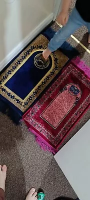 X2 Islamic Musallah Salat Janamaz Prayer Mat Children Kids Sajadah Prayer Rug • £10