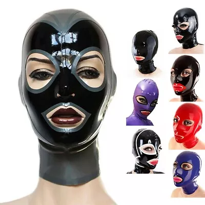 $32.99 • Buy Latex Hood Open Eyes And Mouth For Catsuit Rubber Mask Costume Club Wear Cosplay