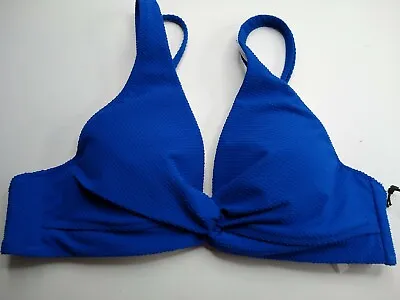 Shade & Shore - Solid Padded Underwired Swim Top - Women - 34 A - Blue • $7.70