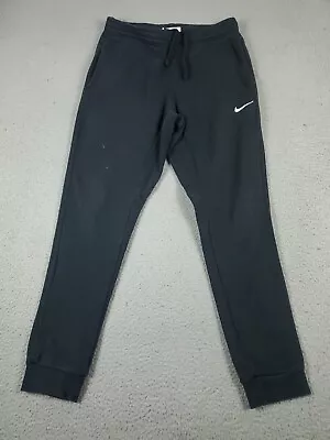 $16.95 • Buy Nike Pants Mens Medium Black Swoosh Running Track Sweatpants Joggers *STAINED*