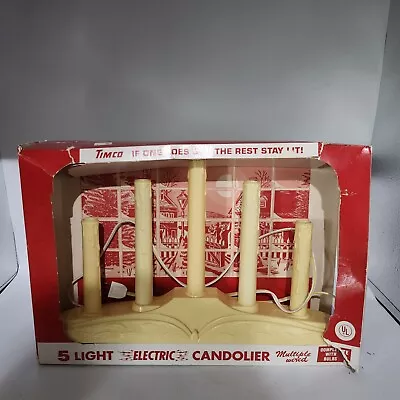 Vintage Christmas Window Electric Plastic Wax Drip Candle Stick Lights 5 Light • $16.99
