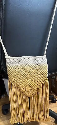 Mossimo Supply Co. Handmade Macrame Yellow Ombre' HIppie Crossbody Bag 28 • $24.99