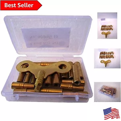 Brass Clock Winding Key Set - 18 Prongs For Antique And Grandfather Clocks • $53.19