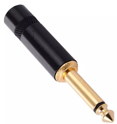 REAN / NEUTRIK NYS224BG 1/4  Mono Male Cable Mount Plug - BLK & GOLD • $6.25