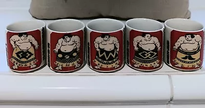 Japanese Sumo Wrestlers Sake/ Shot Cups Set Of 6 RARE In Original Box • £13.50
