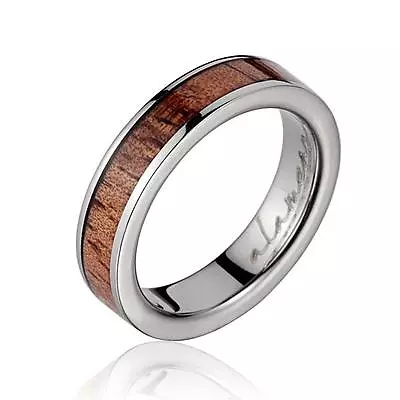 Genuine Inlay Hawaiian Koa Wood Wedding Band Ring Titanium 4mm Size 3-14 • $44.99