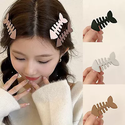 Solid Fish Bone Hair Clip Mermaid Ornament Hairpins Cute Barrettes Hairclip  • $0.99