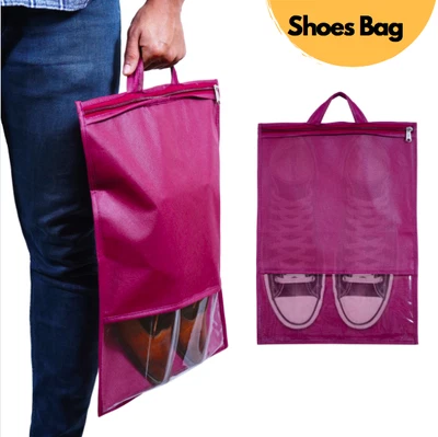 £16.99 • Buy Maroon Shoe Bag, Large Non-Woven Drawstring Shoes Storage Bags With Transparent 