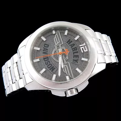 2019 Men's Bulova Harley Davidson 76A157 Stainless Steel Quartz Wrist Watch • $65.51