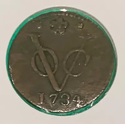 Dutch Netherlands Colonial VOC Duit Coin 1734 New York Penny • $14.99