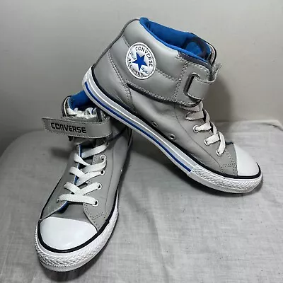 Converse Hi Top Trainers Chuck Taylor Leather Grey Youth UK 4 • £29.99