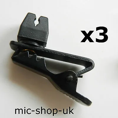 Replacement Tie Clip For Lapel Lavalier Microphones Mic For 1mm Or 2mm Cables X3 • £4.95