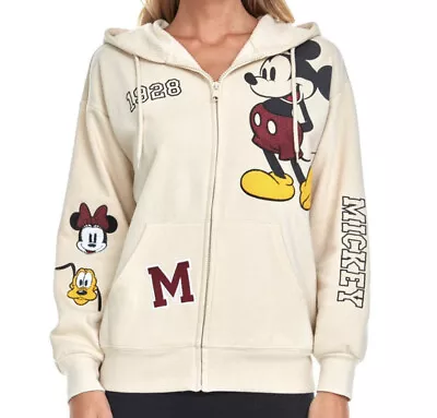 Women’s Disney Mickey Mouse Zippered Jacket With Hood- New With Tags! • $32