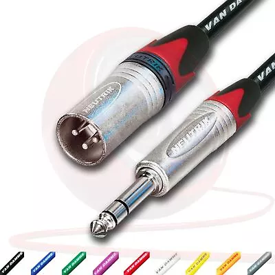 Male XLR To ¼ TRS Jack Lead. Balanced Van Damme Mic Cable. Short 10m 6m 5m 20m • $50.13