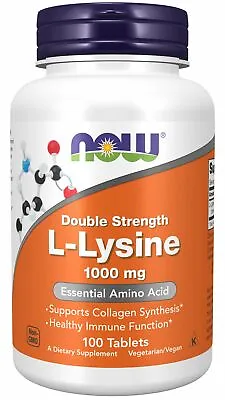 NOW Supplements - L-Lysine 1000 Mg 100 Tablets • $8.95