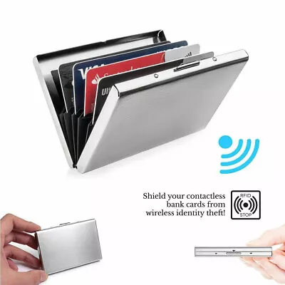 Aluminum Credit Card Case RFID Blocking Holder Bankcard Anti-RFID Wallet Storage • $9.99